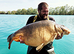 Nathan Doggrell with The Brown Fish at 80lb from The Graviers, Dijon, France.