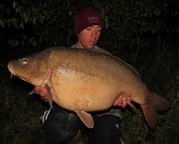 Ben Hutt with a 35lb French carp from Crete Lakes.