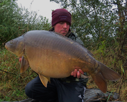 Ben Hutt with a 38lb French carp from Crete Lakes.